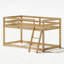 Lit mezzanine bas - convertible en lit superposé, cadre de lit moderne en bois massif avec éclairage à DEL-287249702
