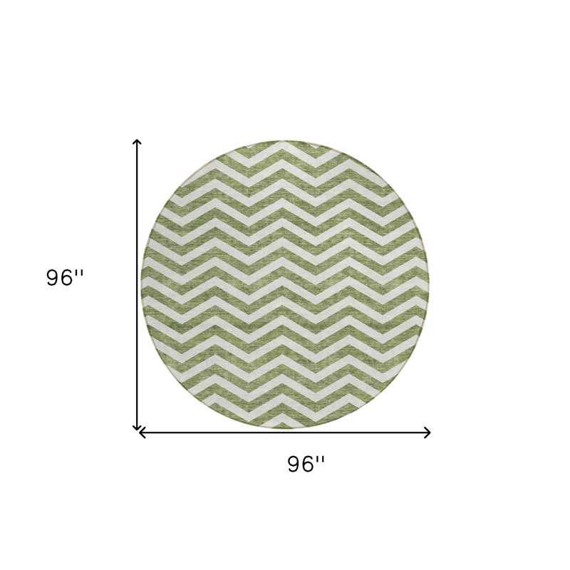Tapis rond lavable intérieur vert 8 pi