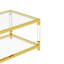 Table basse rectangulaire moderne en verre doré de 47 po Modern, table de salon avec plateau en verre transparent et pieds en acrylique, table de rangement à 2 niveaux pour le bureau à domicile
