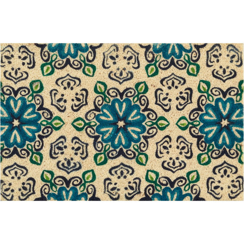 Tapis d'entrée antidérapant Norayr, Rectangle 2 pi x 3 pi, Bleu marine