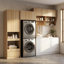 Large armoire de rangement à linge de 134 po de largeur - tiroirs + tringle à vêtements + tablettes