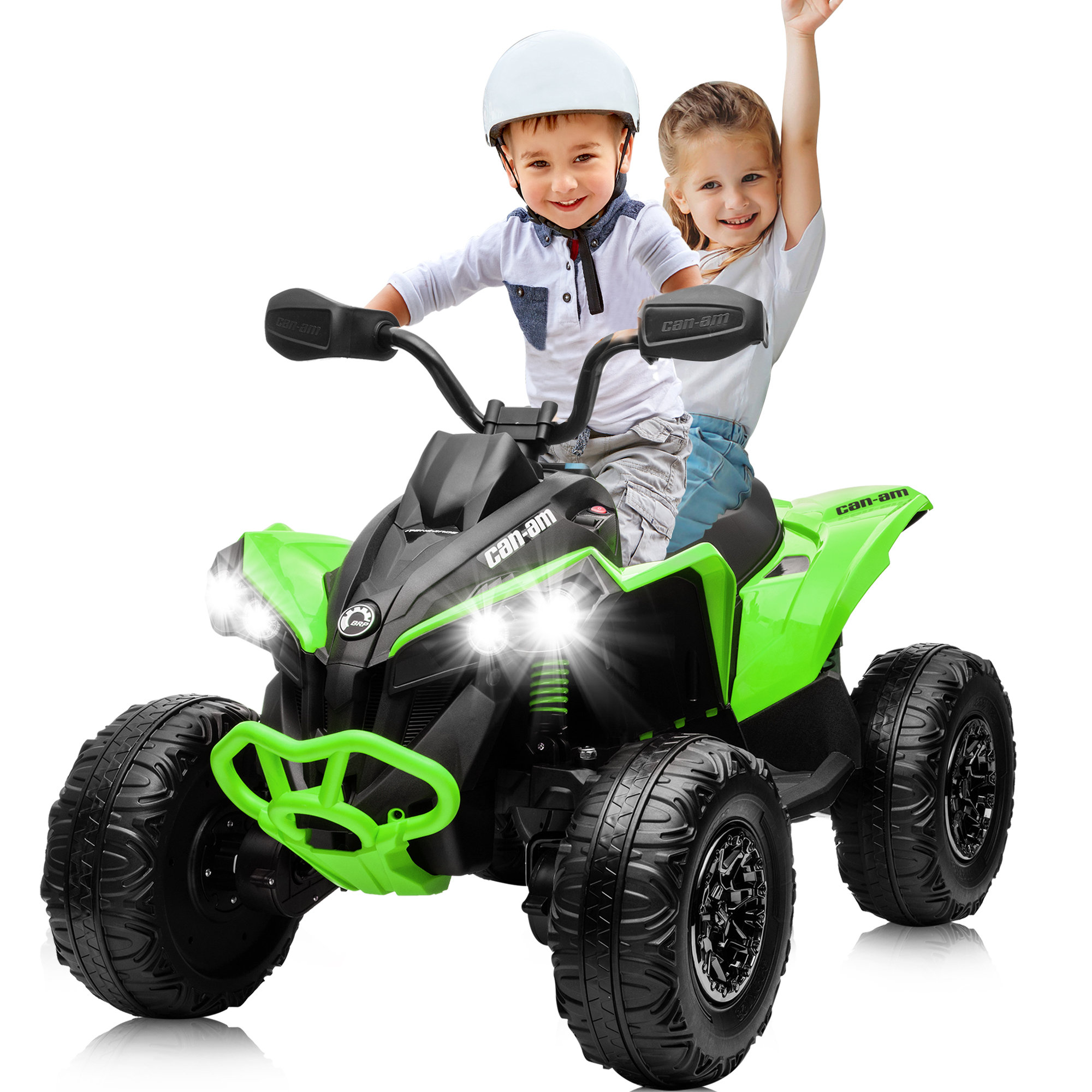 JOYRACER 24V 2 Seater Ride on ATV Car, 4WD Electric Off-Road Toy with ...