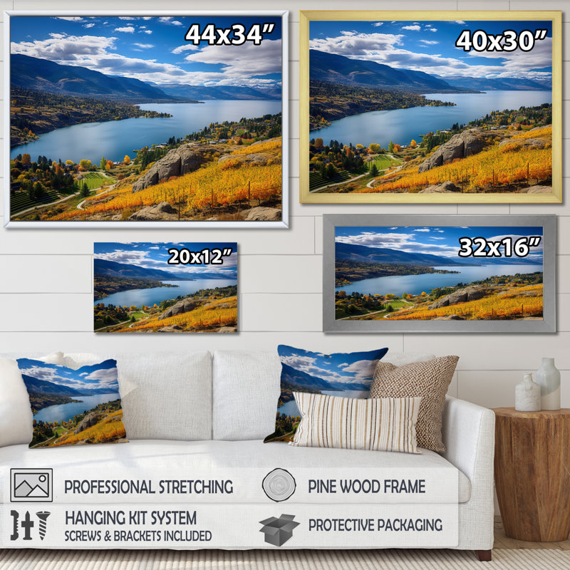 Impression sur toile Berman Canada Okanagan Serenity I, H 24 po x l 32 po x P 1 po, Cadre photo noir