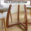 Table de salle à manger ronde de 36 po pour 2 ou 4 personnes, en bois d'hévéa, de style Mid-Century avec pieds croisés Alma, peu encombrante, résistante à l'eau et polyvalente, facile à installer, noyer-55533625