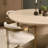 Sorrano 59" Botticino Marble Round W/ Fluted Base Dining Table