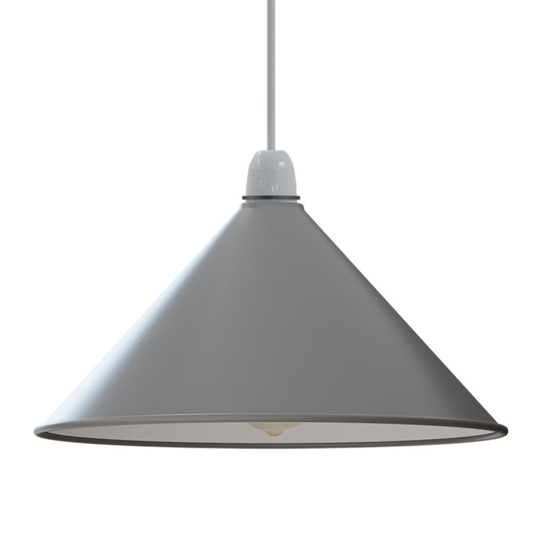14.3cm H Metal Cone Lamp Shade ( Screw On ), Grey