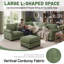 Ensemble de canapé modulaire 4 pièces avec coin en coin et repose-pieds, tissu en velours côtelé