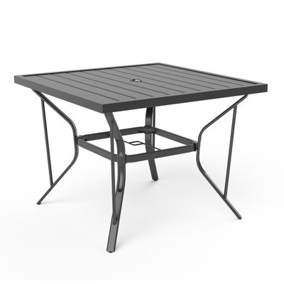 Table de salle à manger d'extérieur carrée avec trou pour parasol Urbai