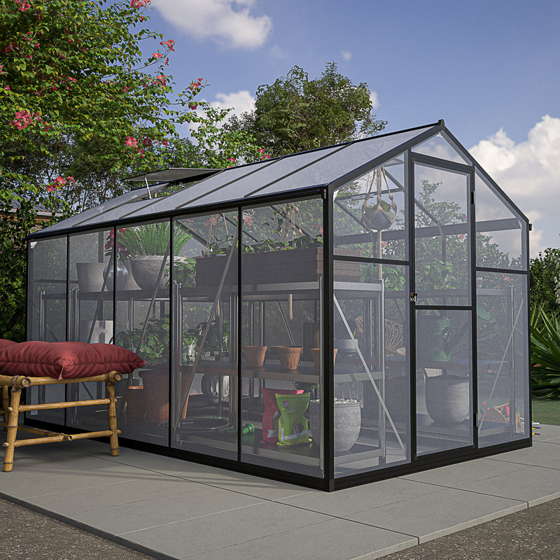 Ensemble de serre d'extérieur en polycarbonate 6 x 10 pi avec cadre en aluminium