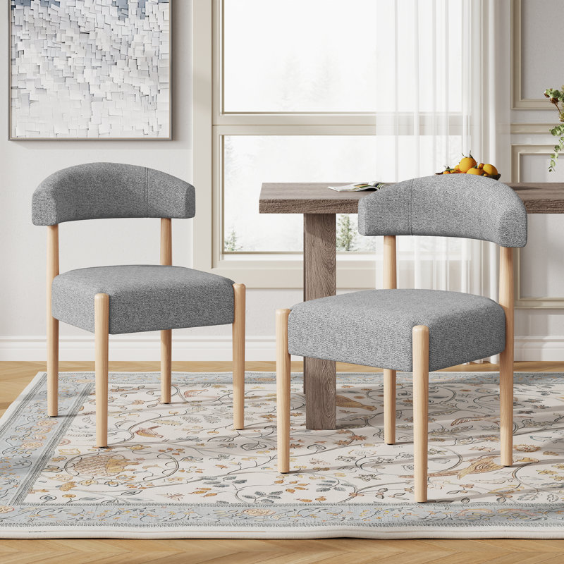 Ensemble de chaises de salle à manger rembourrées H 19,1 po Allegro (ensemble de 2), Gris / Brun
