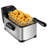 3.2-Quart Electric Deep Fryer with 1700W Heating Element, 60-Minute Timer, Adjustable Temperature and Removable Basket, Silver and Black