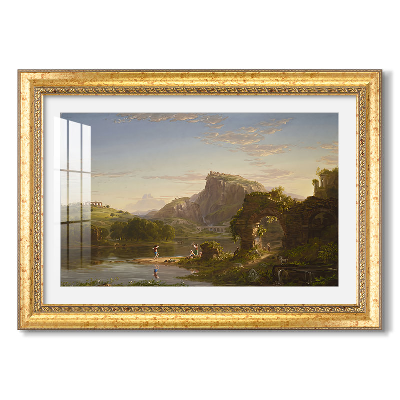 L'Allegro, 1845 - Thomas Cole - Toile encadrée sur mesure, Oui, Feuille d'or toscane (ou acanthe doré tacheté), 30X42