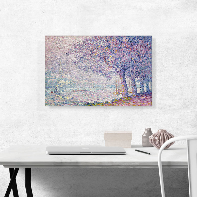"La seine à Saint Cloud" par Paul Signac - reproduction d'art sur toile tendue, H 18 po x l 26 po x P 1,5 po