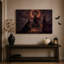 «Three Witches Casting Spell Under», art solaire sur toile rouge d'Halloween-968467583