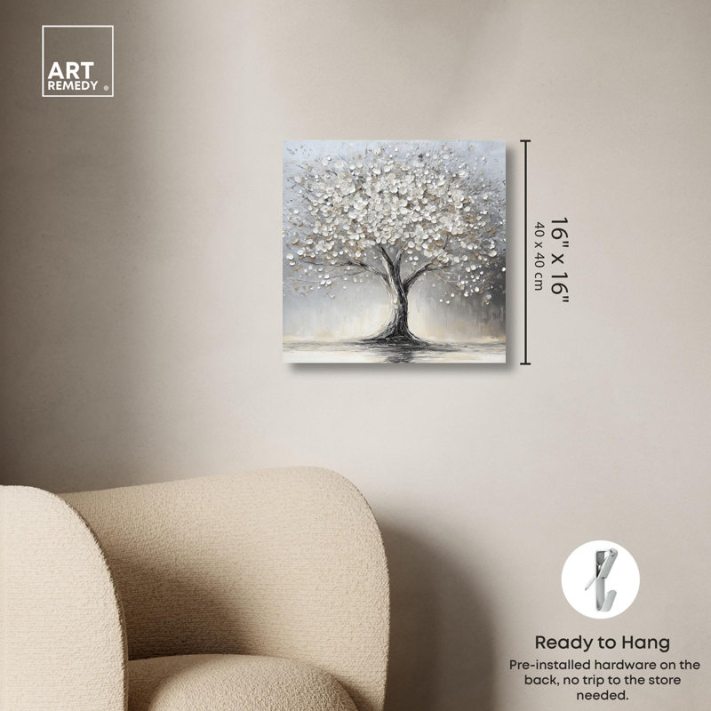 «Pure Leaf Veil», toile classique par Art Remedy, Toile tendue, H 16 po x l 16 po x P 1,5 po