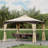 10' X 12' Outdoor Gazebo With Netting And Curtains, Patio Gazebo Canopy With 2-Tier Soft Top Roof And Steel Frame For Lawn, Garden, Backyard And Deck