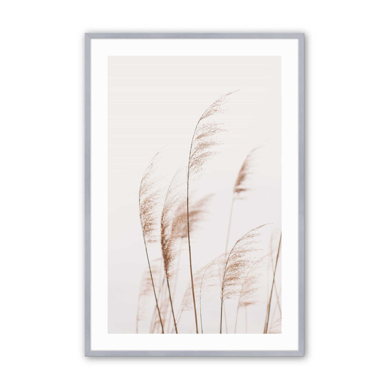 Imprimé caresse du vent, Cadre en chrome poli, H 21,25 po x l 17,25 po x P 1,25 po