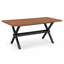  Table de salle à manger industrielle en bois aggloméré et en métal pour les rassemblements et les repas dans la salle à manger