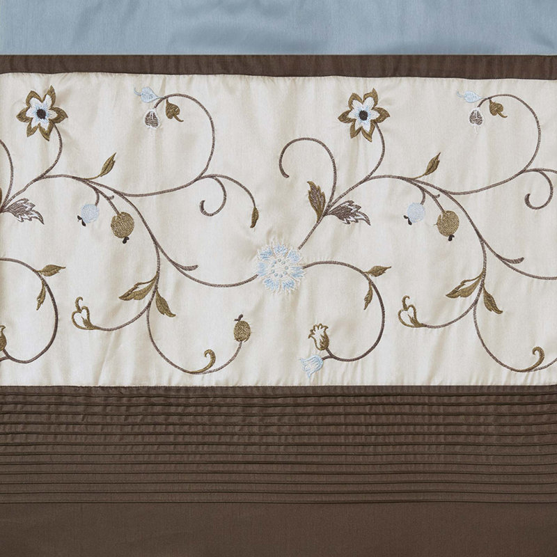 Vanarsdale Room Darkening Curtain Single Panel, Brown/Blue, 50" W x 84" L