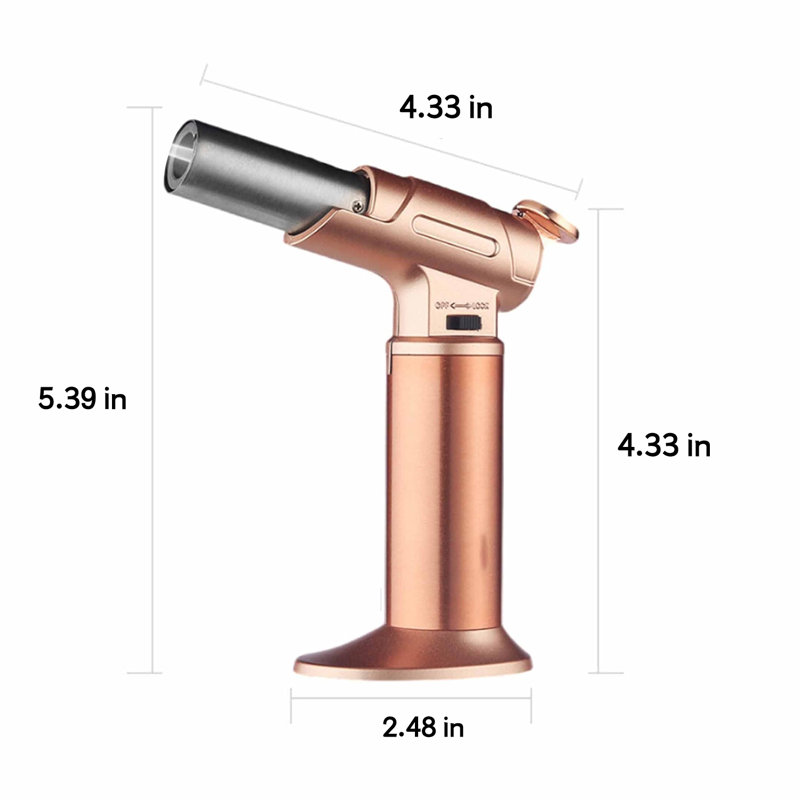 Briquet torche coupe-vent réglable au gaz butane, Beige