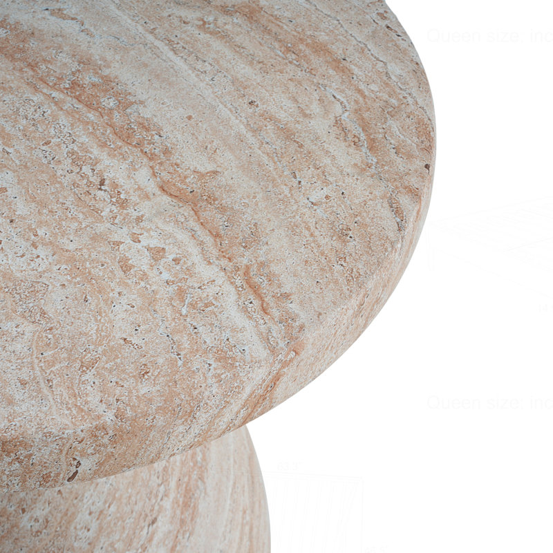 Table d'appoint d'extérieur en béton léger Travertine
