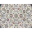 Tapis rond blanc perle 6 pi x 6 pi Nain avec motif de fleurs partout, noué à la main, 250 KPSI, velours doux, laine et soie