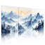 Tableau sur toile tendue représentant un paysage de montagne brumeux (ensemble de 3)-118681286