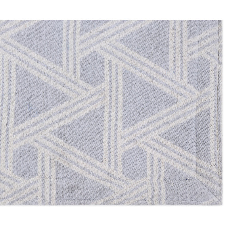 Light Gray Geometric Polyester Anti-Fatigue Kitchen Mat, 20" x 36"
