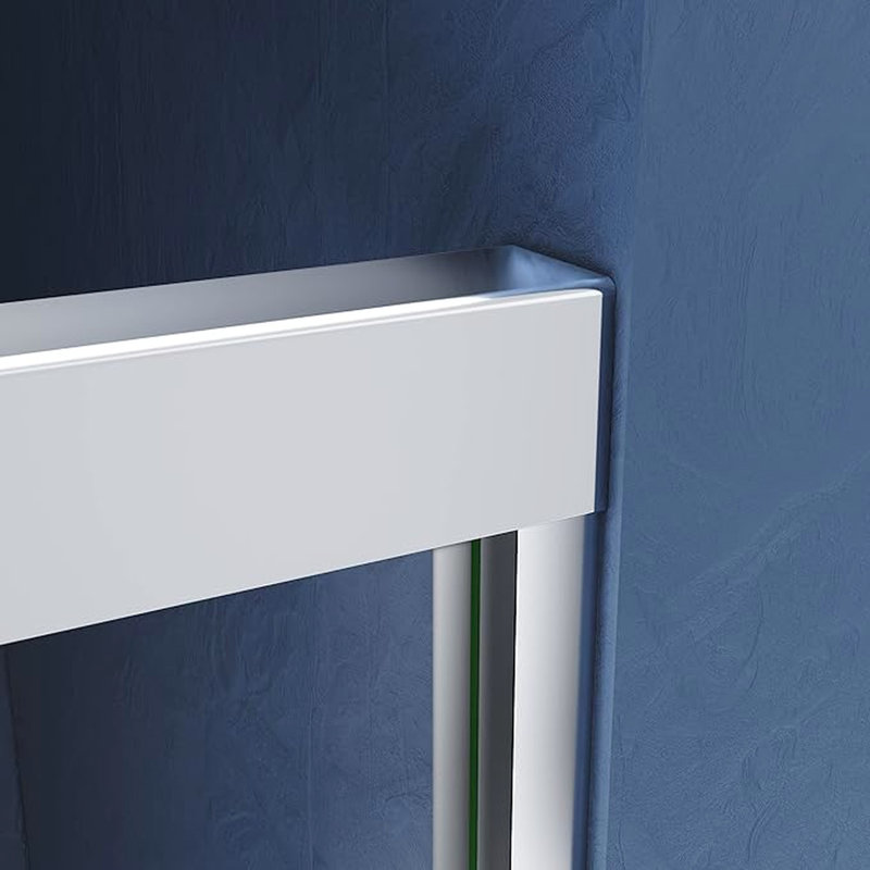 Adjustable Semi - Sliding Shower Door 44 48 In. W X 72 H, Clear Tempered Glass, 304 Stainless Steel Handles In Brushed Nickel, Smooth Movement Wide High, With And Easy Assembly