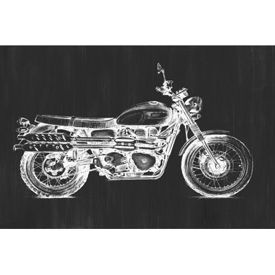 Motorcycle Graphic II by Megan Meagher - Wrapped Canvas Print