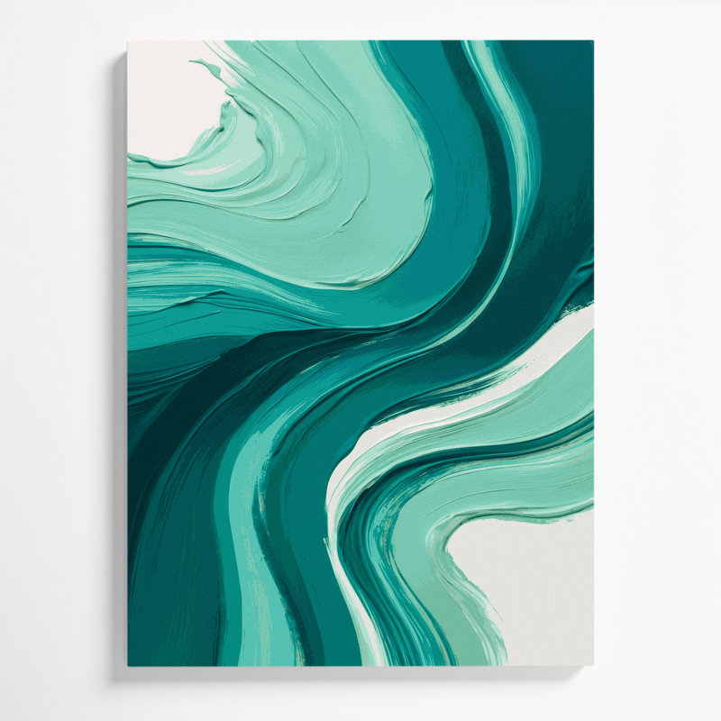 Art abstrait sur toile abstraite champ de couleur vert 98, H 18 po x l 12 po