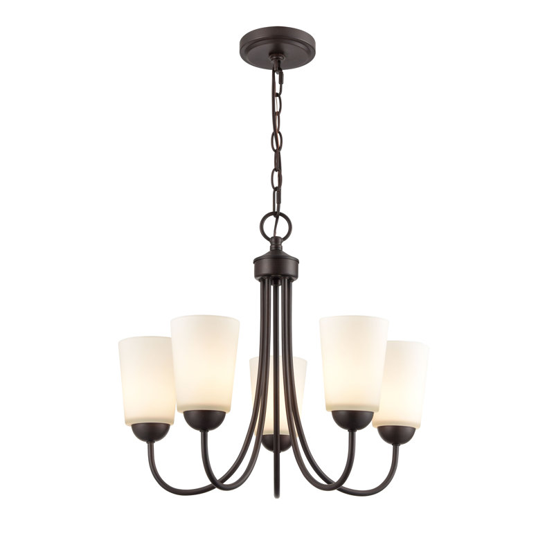 5 lumières 20 po Lustre large en bronze frotté