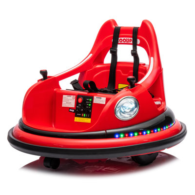 12V Ride On Bumper Car For Kids,Electric Car For Kids,1.5-5 Years Old,W/Remote Control, LED Lights, Bluetooth & 360 Degree Spin, Vehicle Body With Anti-Collision Paddingfive-Point Safety Belt,2Wd