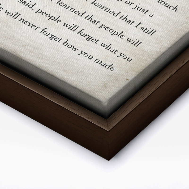Maya Angelou, Canevas, H 11 po x l 14 po, Brown Framed