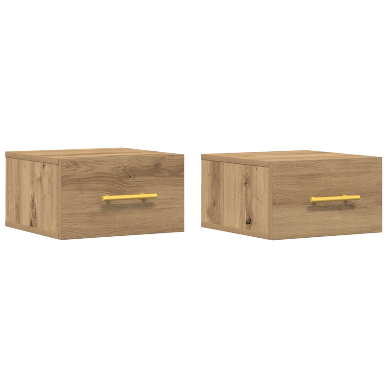 35 cm W Bedside Table, Artisan Oak