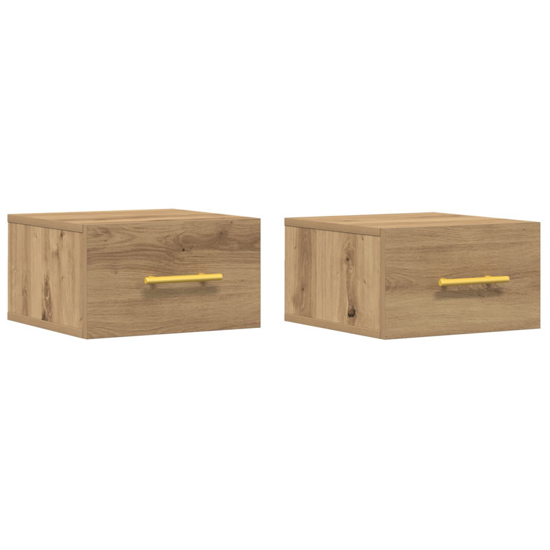 35cm W Manufactured Wood Bedside Table, Artisan Oak