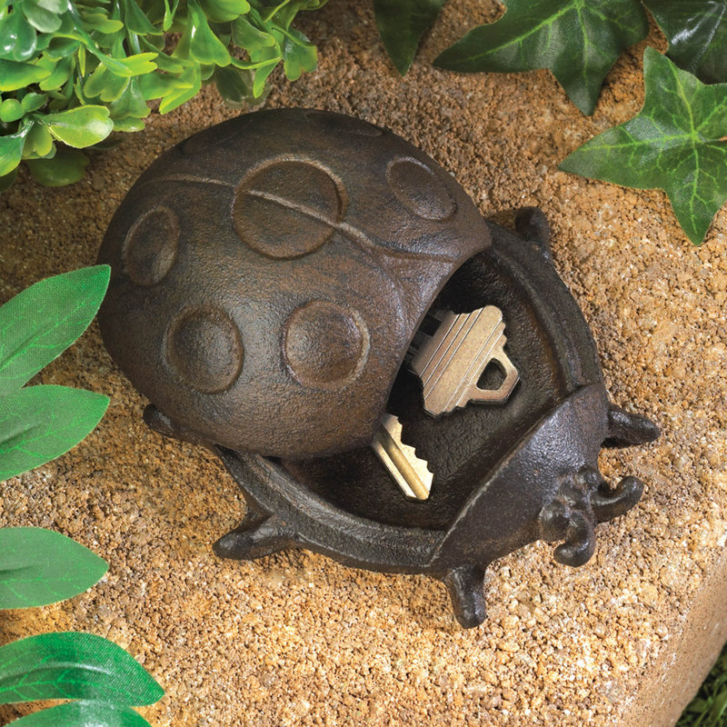 Cast Iron Ladybug Key Hider | Hidden Garden Spare Key Safe