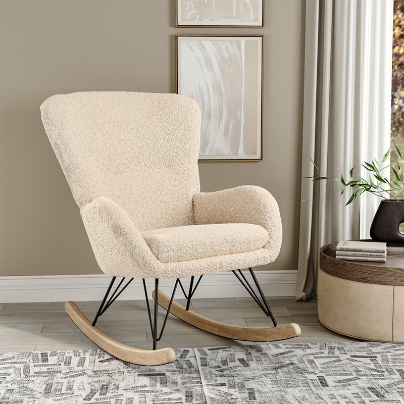 Django Metal Rocking Chair, Off White
