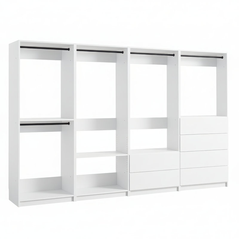 Kalinikos Freestanding Walk in Wood Closet System, White