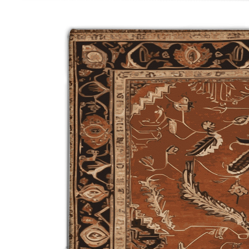 Tapis d'intérieur et d'extérieur brun Persian, Rectangle 4pi x 6 pi