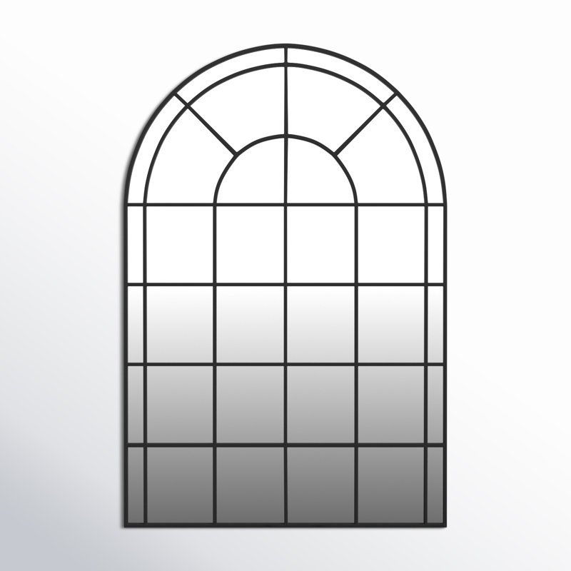 Etienne Metal Wall Mirror, Satin Black