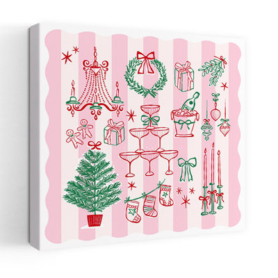 Affiche murale vintage élégante et rétro représentant un sapin de Noël dans un décor naturel, idéale pour une fête de Noël classique.