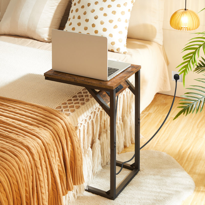 Frame End Table with Built-In Outlets