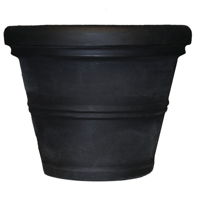 Canotib Pot Planter, Black, 13" H x 15.5" W  x 15.5" D