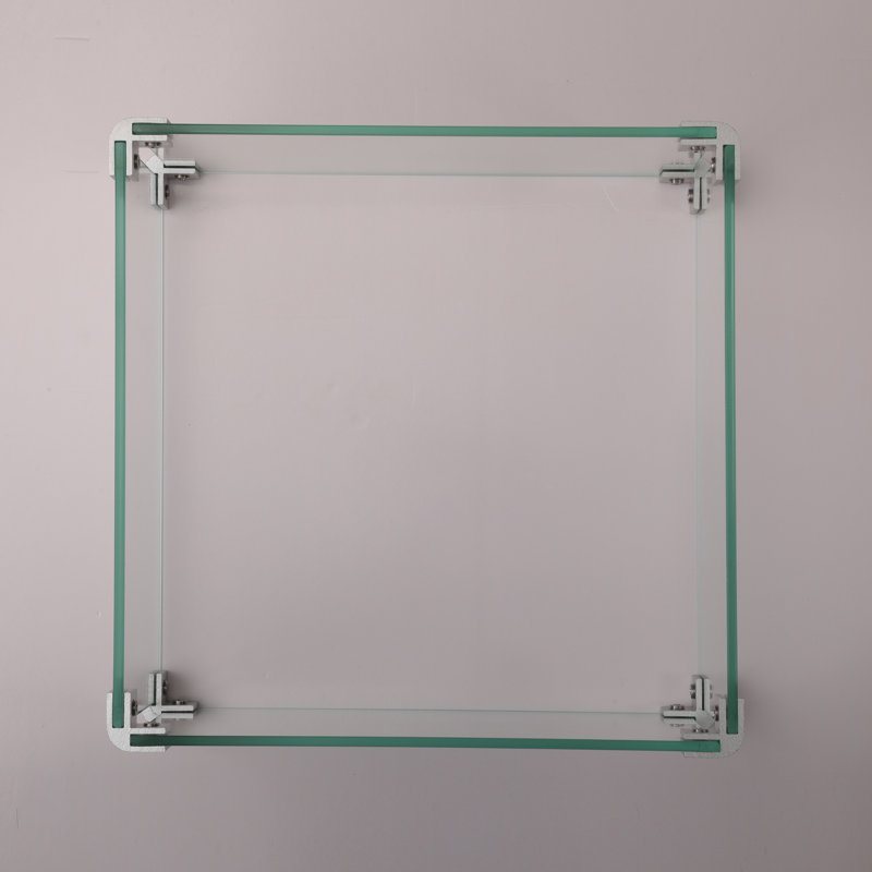 Square Glass Windshield For Fire Table, 14.4"X14.4"X5.5", Transparent, 2.5Lb 14.4In X Transparent Table Defence Obstacle,
