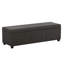  Banc de rangement rembourré en similicuir et en bois massif de 54 pouces avec plateau rabattable brun foncé-133229469-133229474