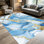 1pièces tapis à encre alcoolisée en marbre bleu et or scintillant pour le salon, doux et confortable, convient à toutes les saisons, facile à entretenir, tapis de sol intérieur lavable à la machine, sous la table de ferme convenant à la salle à manger, la chambre à coucher, la cuisine, le vestibule,