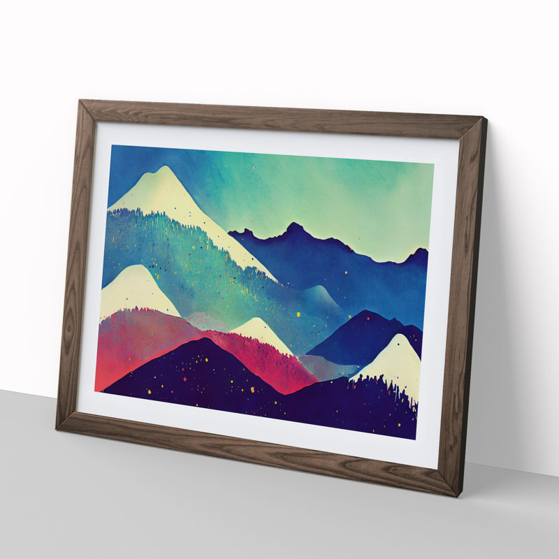 Mountain Splash Vol.2 Abstract - Framed Print, 25cm H x 34cm W x 2cm D, Brown Framed