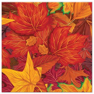 Serviettes de table à feuilles de chute/thanksgiving 5,25" à boissons jetables