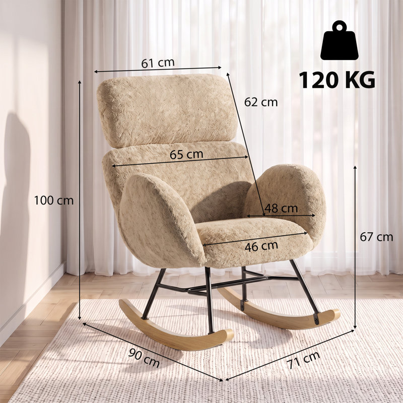 Steel, Solid Wood, Plywood / Laminate Board Rocking Chair
